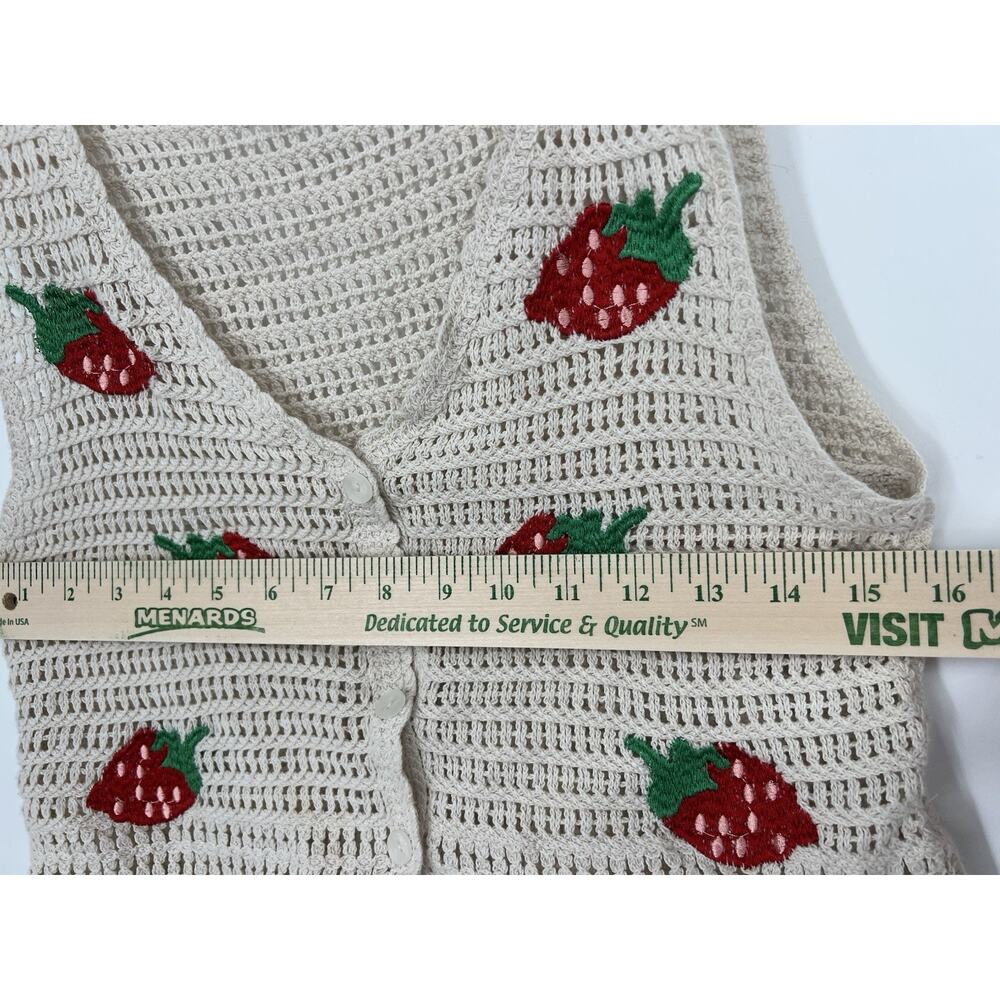 Lot Of 2 Crochet Top Size Small Boho Festival Cottagecore Hippie Fruit Patchwork - Picture 13 of 14